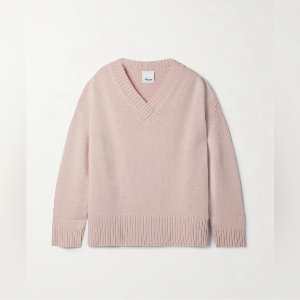 ALLUDE cashmere vneck sweater